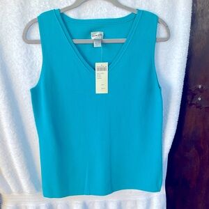 Chico’s Cool Crepe Venus Sleeveless Knit Lagoon; NWT; M/8